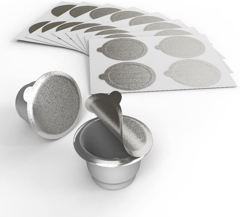 Triplot Aluminum Foils Lids for Reusable Nespresso Original Line Stainless Steel Coffee Pods,Compatible with Nespresso Originaline Machine, 100pcs Nespresso Original Line Capsules Coffee Pods Lids - Image 2